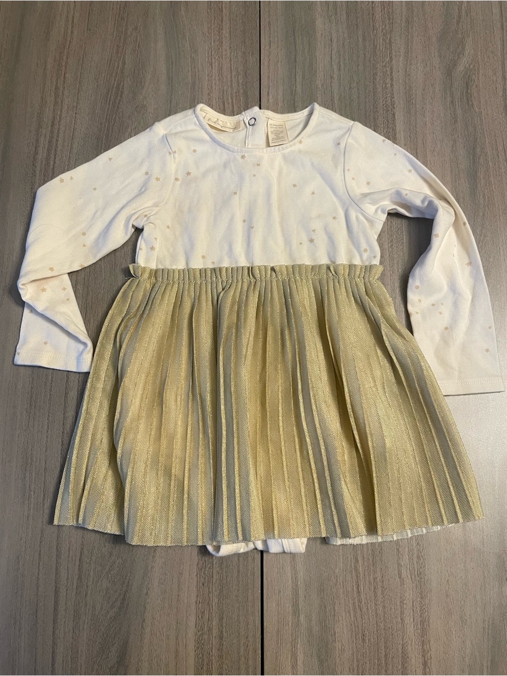 First Impressions Metallic Star Pleated Dress (24 Months)
